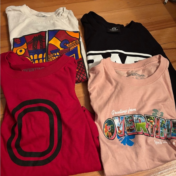 Overtime Kids' Graphic Tees - Red, Pink, Black, White - Picture 1 of 1
